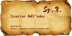 Szatler Nándor névjegykártya