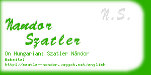 nandor szatler business card